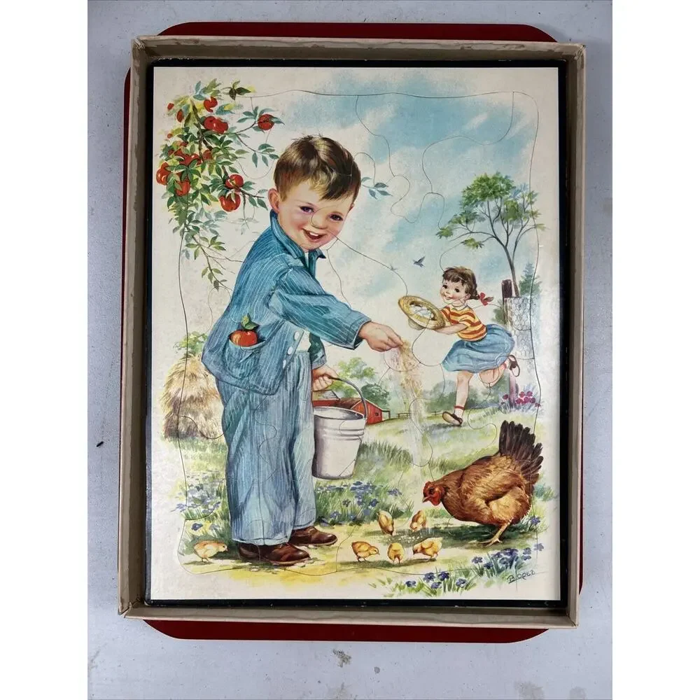 3 Vintage Whitman Frame Tray Puzzle Set Large Size 13x10 Scroll‎ Cut Pieces 4711